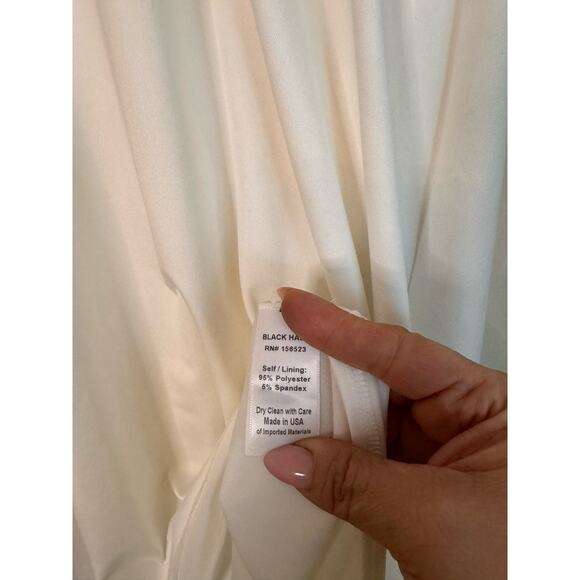 Black Halo cream knee length Jackie O Swing Dress size 10 - Picture 12 of 12